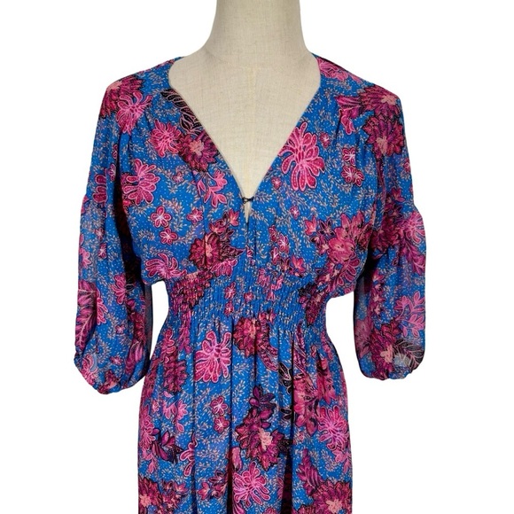 MISA Los Angeles Pippa Floral Tiered Maxi Dress Open Back in Night Blooms - Picture 8 of 16